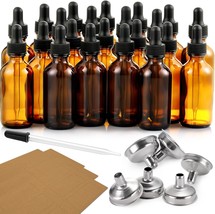Aozita 24 Pcs, 1 Oz Dropper Bottles For Essential Oils With 6 Funnels &amp; ... - $33.99