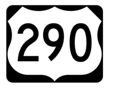 12&quot; us route 290 highway bumper sticker decal usa made - £23.59 GBP