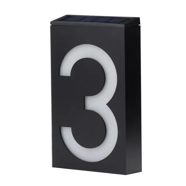 Number Solar Powered Doorplate Address Sign Plate House Number Outdoor P... - $142.48