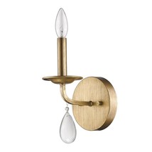 Light Gold Wall Sconce with Crystal Accent 5x8.5 Inches - $145.02
