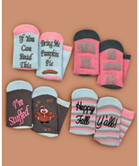 NEW Womens Fall Harvest Thanksgiving Slipper Socks 4 pairs ladies crew n... - $236.52 MXN