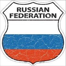 Russian Federation Country Flag Highway Shield Metal Sign HS-377 - $27.95