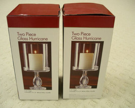 Glass Hurricane Candle Holder with Candle 2 item bundle. - £38.93 GBP
