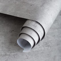 3Yecao 16&quot;×354&quot; 3D Concrete Cement Wallpaper Peel And Stick Light Grey Faux - £35.97 GBP