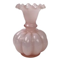 Vintage Fenton Angel Skin Coral Vase Light Pink Tea Rose Pink Art Glass ... - £25.48 GBP
