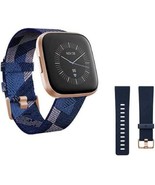Fitbit Versa 2 Special Edition Smart Watch Navy Pink Woven/Copper Rose S... - £154.38 GBP