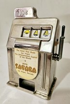 Vintage Metal Las Vegas Nevada Mini Slot Machine Toy Gambling Bank - Not Working - £21.91 GBP