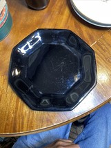 Arcoroc Black Octogon Salad Lunch Plate Dish France 10&quot; - £11.67 GBP