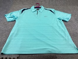 Greg Norman Polo Shirt Mens Large Tasso Elba Play Dry Aqua Golf Tennis 1/4 zip - £11.83 GBP