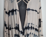 Lulus Womens Top Wrap Navy Tie Dye Small S Bell Sleeve NEW Deep V-Neck Sexy - $36.99