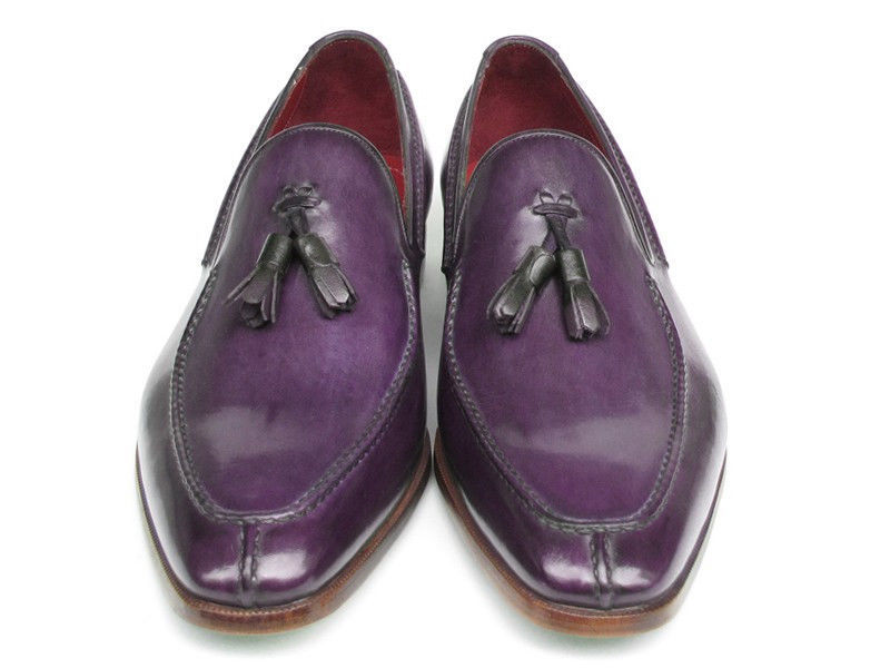 Men Tassel Loafer Split Toe Purple Moccasin Derby Vintage Leather Shoes US 7-16