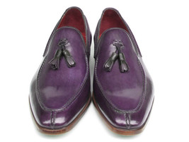 Men Tassel Loafer Split Toe Purple Moccasin Derby Vintage Leather Shoes US 7-16 - £109.66 GBP