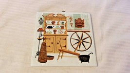 Old Fashioned Kitchen Multi Colored Ceramic Tile Trivet or Wall Hanging  - £23.92 GBP
