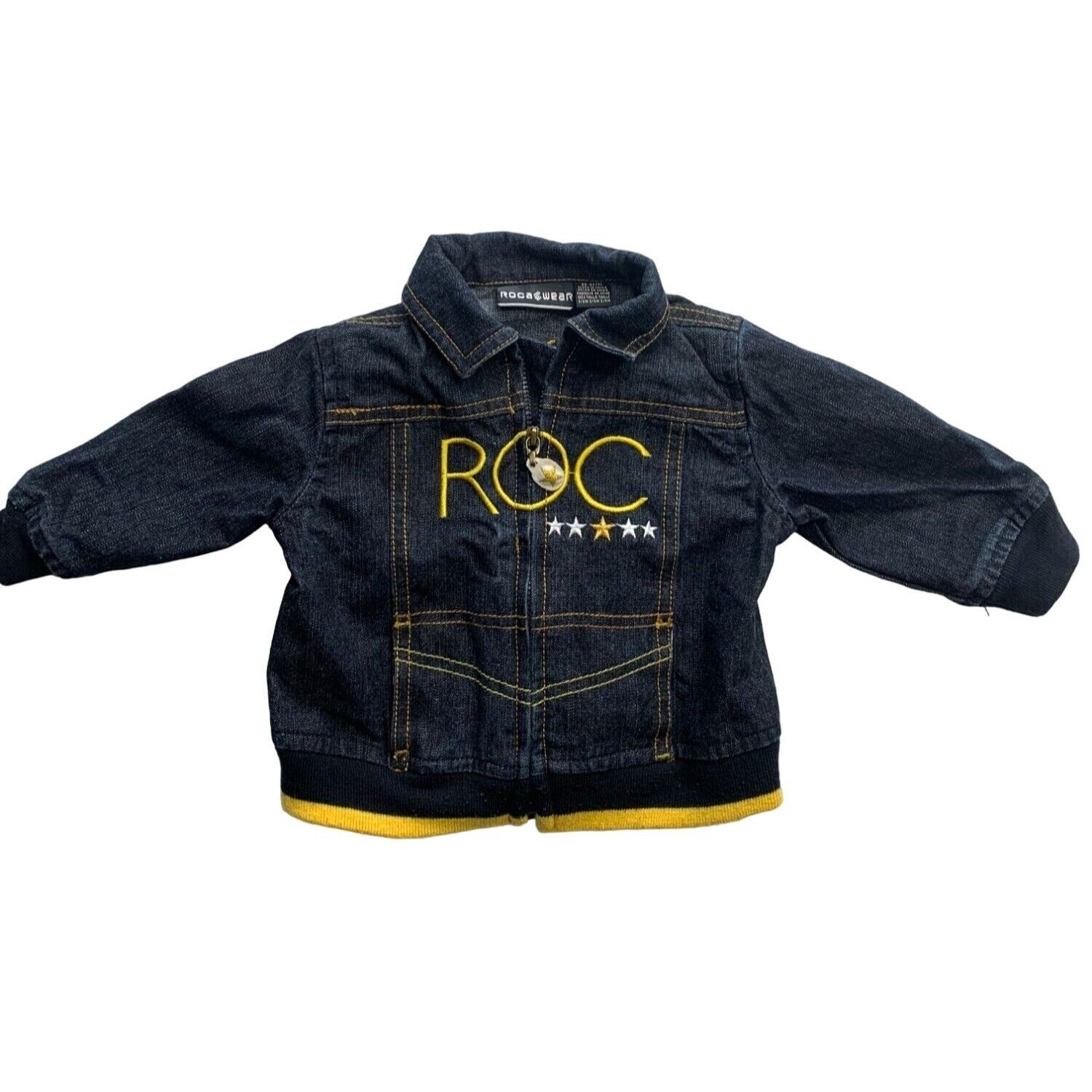 Primary image for Roca Wear Boys Infant Baby Size 3 6 Months Jean Jacket Denim Full Zip Coat