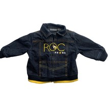 Roca Wear Boys Infant Baby Size 3 6 Months Jean Jacket Denim Full Zip Coat - £7.76 GBP
