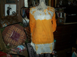 SANCHI Beautiful Sunburst Orange Embroidered Tunic Size 1X - £11.87 GBP