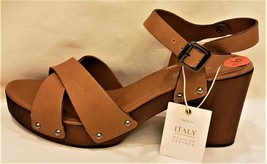 Made in Italy Sophia Milano Slingback Sandals Sz.EU 41/US~9.5 Brown Leather  - £31.95 GBP