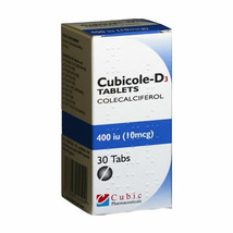 Cubicole Vitamin D3 400IU Tablets x 30 Colecalciferol Supplement - $13.63