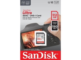 SanDisk 512GB ULTRA SDXC SD 150mb/s Camera Flash Memory Card SDSDUNC-512... - $86.78