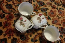 0014 Four Vintage Made in Japan Porcelain Tea Cups Roses Design - $17.00