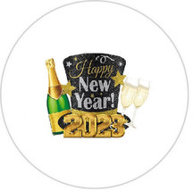 Happy New Year EDIBLE Wafer drink topper, cocktail topper - $16.99