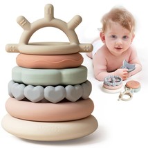 Moonkie Stacks of Circles Soft Teething Toy | Educational Learning Baby Toy - $20.78