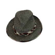 Knox Mens Fedora Wool Hat Size 7 Gray Maroon Contrast Rim New York - £22.46 GBP