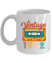 Vintage 1992 Coffee Mug 32 Year Old Retro Cassette Tape Cup 32th Birthday Gift - £11.40 GBP