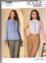 Vogue V1824 Misses 8 to 16 Ruffle Shirt /Top/ Blouse Uncut Sewing Patter... - $23.14