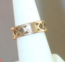 14k Rose Gold Victorian Woven Hair Mourning Ring 7- Ornate - $479.00 CAD