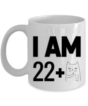 I Am 22 Plus One Cat Middle Finger Coffee Mug 11oz 23th Birthday Funny Cup Gift - £11.90 GBP