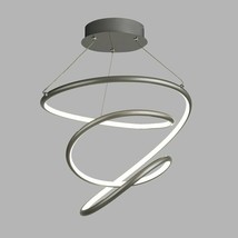 SEARCHLIGHT Spiral LED novelty 43W Pendant light in satin silver RRP £28... - $153.03