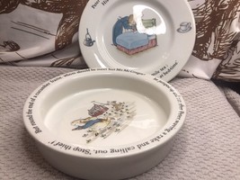 Vintage Wedgewood Beatrix Potter Peter Rabbit Plate And  Bowl 2 Piece Set - £26.36 GBP