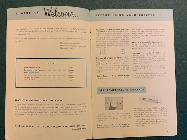 Vintage Lot Westinghouse Appliances Book/Manuals - Freezer and Range Item image 8