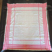 Red White Tablecloth Stripe Summer Picnic Cottage Core Country Farm House Vtg - £6.28 GBP