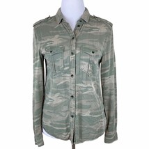 American Eagle Camo Stay Lovely Boyfriend Fit Womens XS Green Button Down - £15.48 GBP