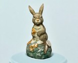 Midwest Importers CERAMIC RABBIT MUSICBOX BUNNY Spring Carrots Animal Nu... - £22.57 GBP
