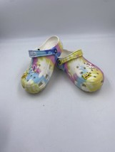 Crocs Tie Dye Pastel Colors Womens 9 Mens 7 Spongebob and Unicorn Charms - $15.80