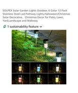 12 Pack Multicolor Solar Lights Outdoor High Brightness Decorative Garde... - $27.63 CAD