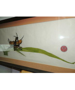 Japanese Woodblock style Painting 26.5&quot;x13.25&quot; signed &quot;A.R&quot; art deco gra... - £154.18 GBP