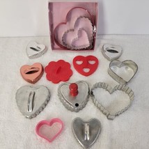 ASSORTED VALENTINES DAY HEART COOKIE CUTTERS Fluted Metal Plastic Love - $11.87