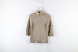 Vintage 90s Gap Womens XS Faded Blank Cotton Ribbed Knit Turtleneck Sweater - £42.60 GBP