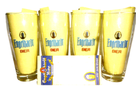 4 Engelhardt Bier +1973 Bad Hersfeld 0.4L German Beer Glasses &amp; Pub Invo... - £23.99 GBP