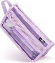 Four Candies Grid Mesh Pencil Case with Handle and Zipper, Clear Double-... - $19.57