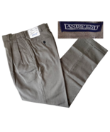 Lands&#39; End Black Herringbone Twill Pleated Cuffed Dress Pants - Men&#39;s 35... - $64.89 CAD