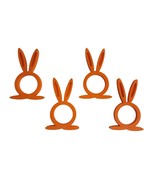 Easter Bunny Rabbit Ears Set of 4 Orange Napkin Rings Holders USA PR202-... - $4.99