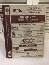 1997 Polk City Directory Vicksburg Mississippi Genealogy Reference Resea... - $27.72