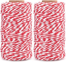 Christmas Twine String 656 Feet Red White Twine String Cotton Bakers Twi... - £16.50 GBP