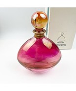 Vintage Glass Illusions Crystal Italy Flower Perfume Bottle Rose Gold Am... - $24.99