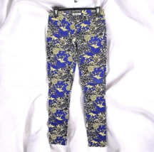 Hot Kiss Skinny Lily Jeans Womans Size 3 Blue Floral All Over Pattern Stretch - $14.95